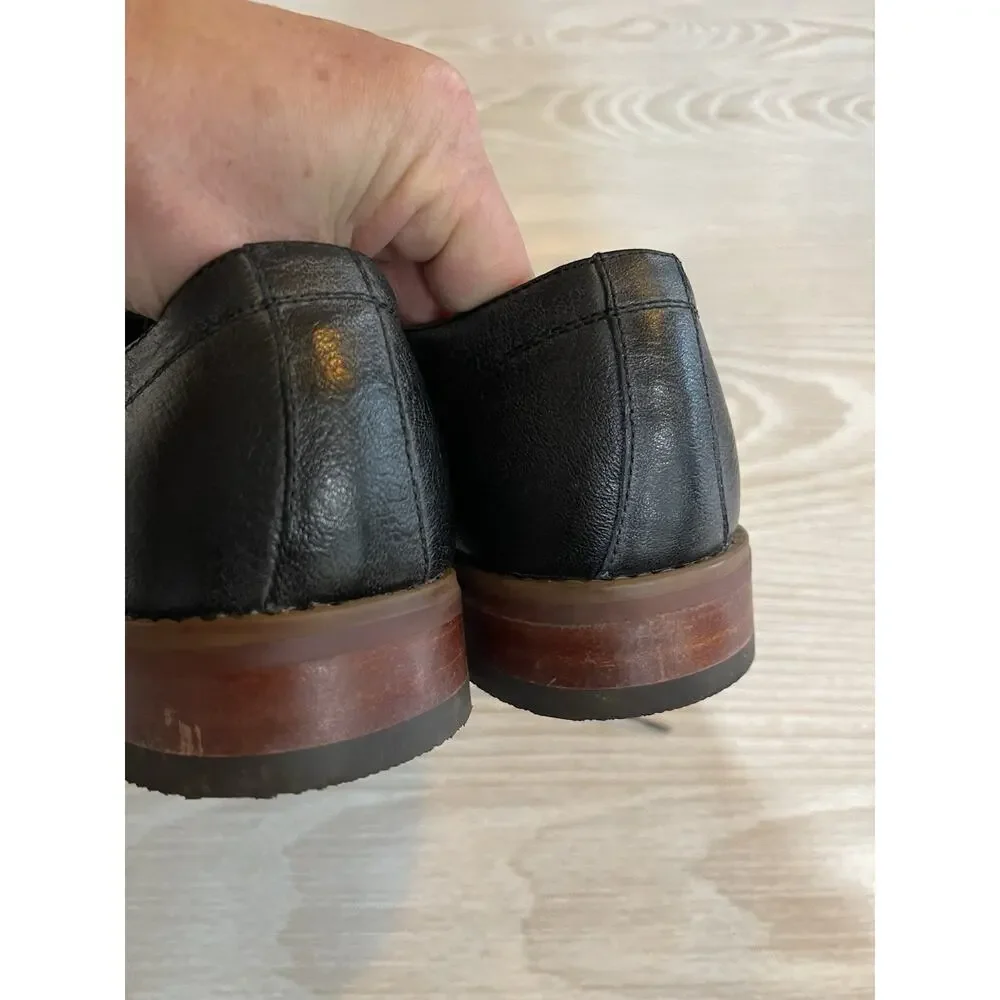 New Florsheim Black Plain Toe Lace-Up Leather Oxford Men 8 D/ 15084-001 RET $130
